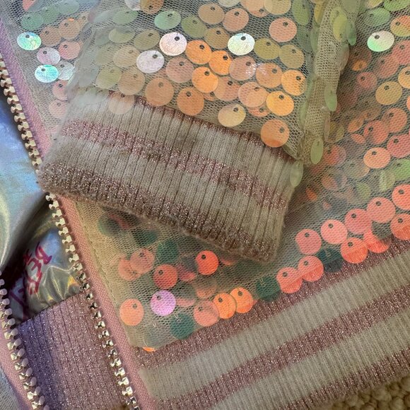 Betsey Johnson Kid's Sequin Bomber Jacket - Picture 2 of 3